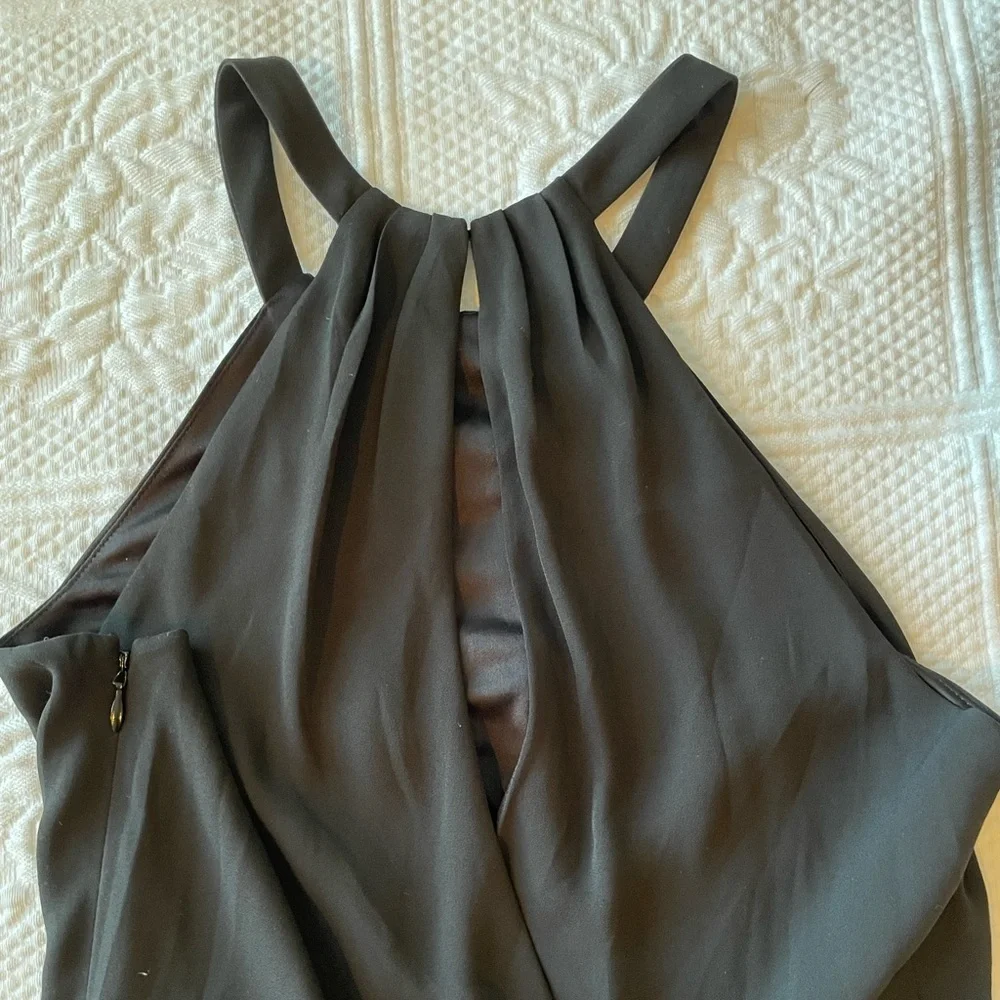 Express Halter Neck Keyhole Back Mini Dress Black Formal Homecoming 2 - Picture 10 of 14